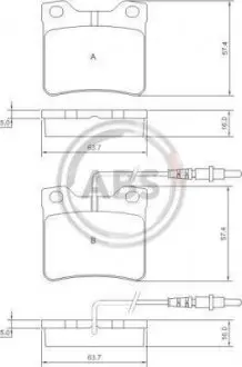 Гальмівні колодки зад. Peugeot 406/607 95- (ATE) A.B.S. 36683