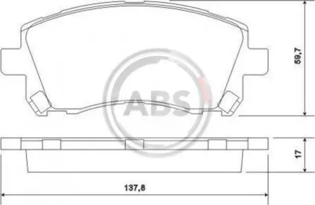 Гальмівні колодки пер. Subaru Forester/Outback 97-03/Impreza 92-/Legacy 89-03 A.B.S. 36972