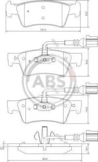 Колодка гальм. VW Touareg задн. (ABS) A.B.S. 37527