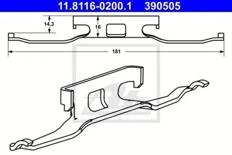 Планка суппорта (переднего) прижимная MB Sprinter/Vito/VW LT ATE 11.8116-0200.1