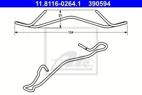 Планка суппорта (переднего) прижимная Renault/Opel/Ford/Fiat/Dacia 90- ATE 11811602641