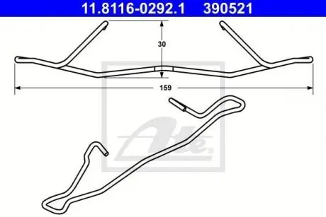 Планка суппорта (переднего) прижимная Opel Astra G/H 04-/Combo 01- ATE 11811602921