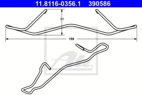 Планка суппорта (переднего) прижимная Citroen Berlingo 08- ATE 11811603561
