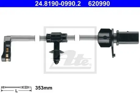 Датчик износа тормозных колодок (задних) Audi A6/A7/E-tron/Q5 16- (L=353mm) ATE 24819009902