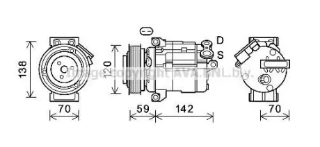 Компресор кондиціонера CHEVROLET CAPTIVA (2007) (AVA) AVA COOLING CTK063