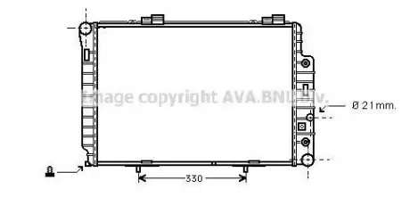 Радіатор охолодження двигуна MB W202(C) MT/AT +AC 96- (Ava) AVA COOLING MSA2174
