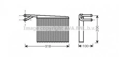 Радиатор печки салона MB Sprinter 2,2CDI 00>06 Valeo ver. AVA AVA COOLING MSA6372