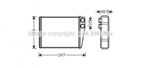Радиатор печки салона MB ML164 280-350CDI 350i 05>, GL164 320-450CDI 420-500i AVA AVA COOLING MSA6673
