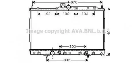 Радиатор охлаждения двигателя Mitsubishi Outlander (02-07) 2,4i AT AVA AVA COOLING MT2185