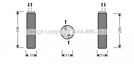 Осушитель кондиционера Renault Logan 1,6i I 04>10 MT/AT AVA AVA COOLING RTD094