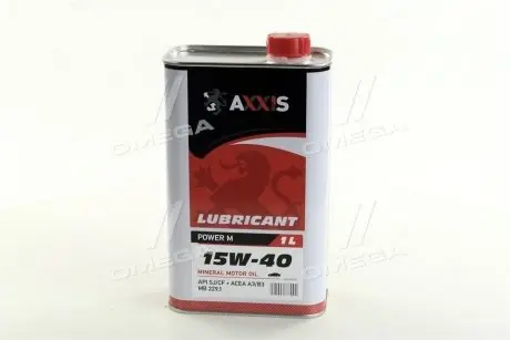 Масло моторн. 15W-40 Power M (Каністра 1л) Axxis AX-2043