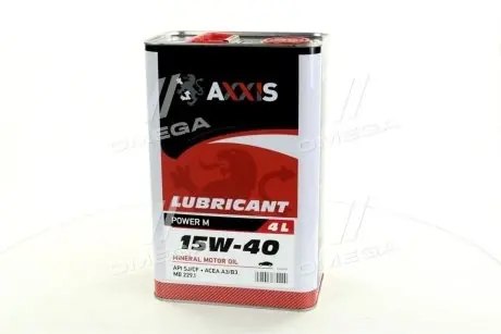 Олива моторн. 15W-40 Power M (Каністра 4л) Axxis AX-2044