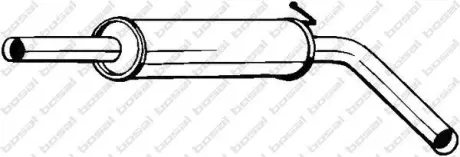Резонатор (середня частина) алюмінійована сталь Skoda Fabia 1.4 (00-) (220-039) BOSAL 220039