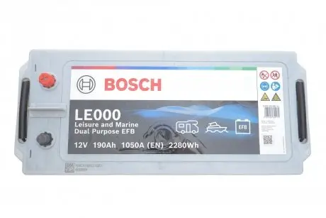 Акумуляторна батарея 190Ah/1050A (513x222x223/+L/B0) Dual Purpose EFB BOSCH 0092LE0000
