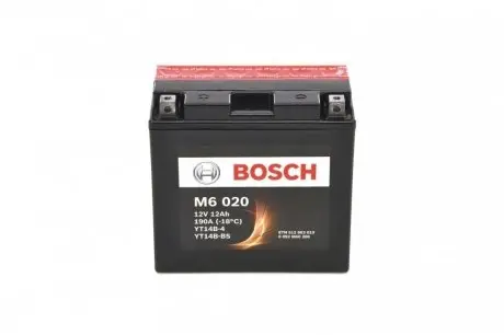 Акумуляторна батарея 12Ah/190A (152x70x150/L+) (AGM) (мото) замінено на 0986FA1320 BOSCH 0 092 M60 200 (фото 1)
