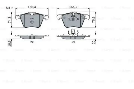 Комплект гальмівних колодок BOSCH 0986424125