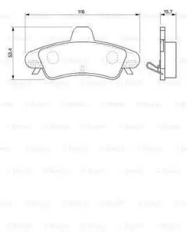 ДИСКОВI КОЛОДКИ ЗАДНI BOSCH 0986424744