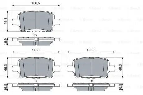 Тормозные колодки (задние) Opel Insignia B 17- BOSCH 0986424870