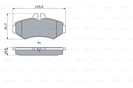 Комплект гальмівних колодок BOSCH 0986424877 (фото 1)