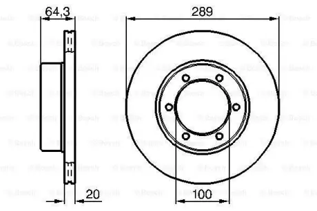 Диск гальмівний передн Лів/Прав TOYOTA 4 RUNNER I, 4 RUNNER II, HILUX IV, HILUX V, HILUX VI, HILUX VII VW TARO 2.2-3.0D 01.84-05.15 BOSCH 0986478453