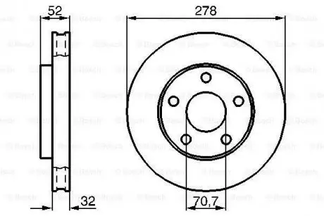 Диск гальмiвний переднiй BOSCH 0986478486