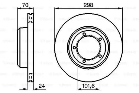 Диск гальмівний передн Лів/Прав LAND ROVER DEFENDER, DISCOVERY I, RANGE ROVER I 2.0-4.3 08.81-02.16 BOSCH 0986478824