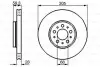 Диск гальмівний (передній) Volvo S60/S80/V70 00- (305x28) BOSCH 0 986 479 C59 (фото 1)