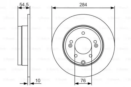 Диск тормозной (задний) Hyundai Elantra/Sonata 11- (284x10) BOSCH 0 986 479 T49