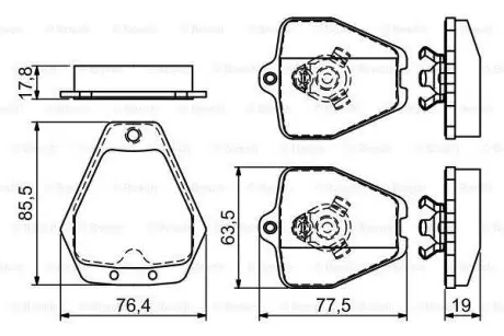 Колодки тормозные (передние) Audi S4 2.7 97-01 BOSCH 0986494215