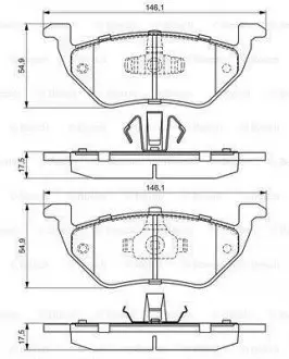 Гальмівні колодки, дискові BOSCH 0986494683