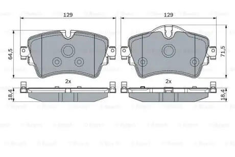 Комплект гальмівних колодок BOSCH 0986494809 (фото 1)