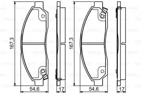 ГАЛЬМІВНІ КОЛОДКИ, ДИСКОВІ BOSCH 0986495159