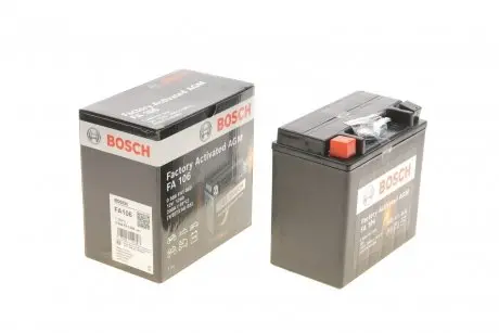 Аккумуляторная батарея 12Ah/200A (150x87x145/+L/B0) (AGM) (мото) Factory Activated AGM BOSCH 0 986 FA1 060