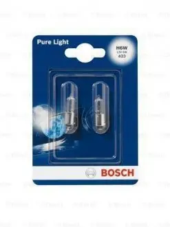 Автолампа H6W 12V 6W BAX9 Pure Light (BL/к-кт 2шт.) BOSCH 1 987 301 035