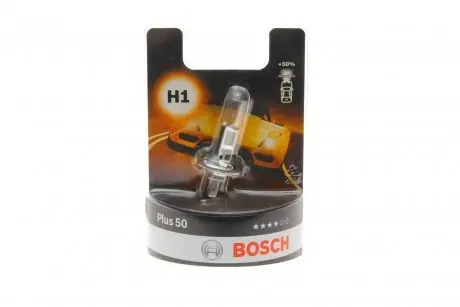 Автолампа H1 12V 55W P14.5s Plus 50 BL BOSCH 1987301041