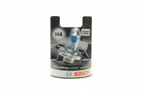 ЛАМПА ULTRA WHITE 4200K H4 BOSCH 1 987 301 089 (фото 1)