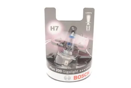 Автолампа H7 12V 55W PX26d Plus 200 Gigalight (BL/1 шт.) BOSCH 1987301145