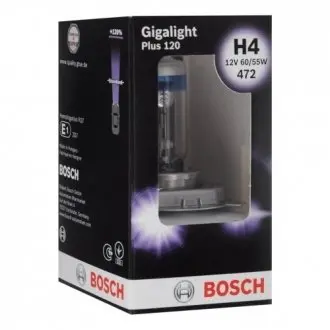 Лампа H4 60/55W 12V Gigalight Plus 120 бокс 1 шт. - кратн. 20 шт BOSCH 1987301160 (фото 1)