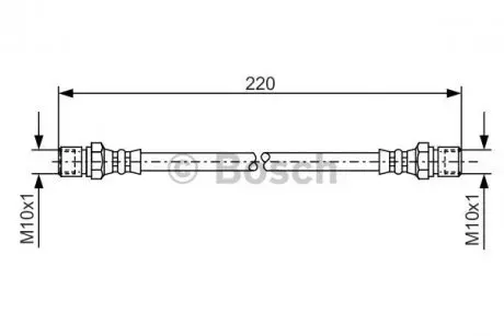 Шланг тормозной (задний) Daewoo Lanos 1.3/1.5/1.6 97- (d=180mm) BOSCH 1 987 476 090