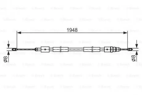 Трос ручного гальма BOSCH 1 987 482 541