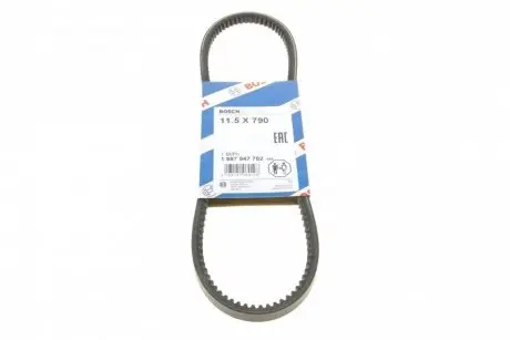 Ремень генератора Audi 100/200/VW Caddy II/Golf III/IV/Passat/Sharan -04 (11.5x790) BOSCH 1 987 947 782