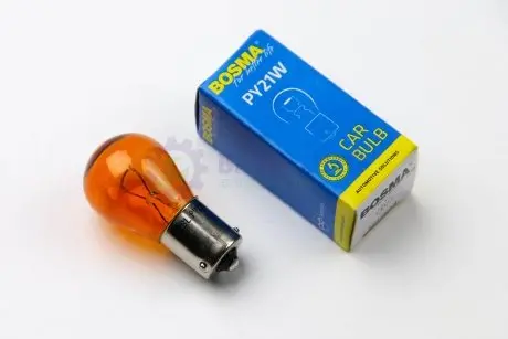 Автолампа BAU15S 12V 21W PY21W Янирний в коробці 1шт Bosma 0287S