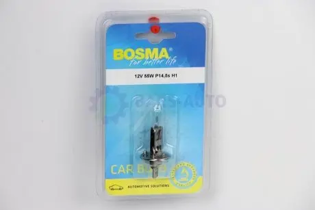 Автолампа H1 12V 55W P14,5S BLISTER Bosma 1192B