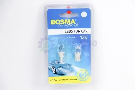 Автолампа T10 LED 12V 1XSTANDARD LED WHITE (2 шт) Bosma 2441