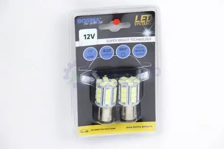 Автолампа BAY15D LED 12V 24xSMD 5050 LED WHITE (2 шт) Bosma 3246