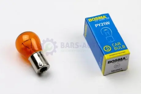 Автолампа BAU15S 24V 21W PY21W Янирний в коробці 1шт Bosma 3493S