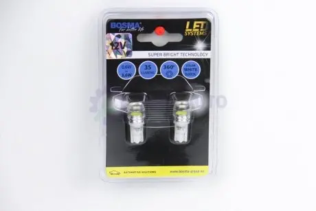 Автолампа T10 LED 12V 1xSMD 7080 LED WIDE VIEWING WHITE (2 шт) Bosma 4014
