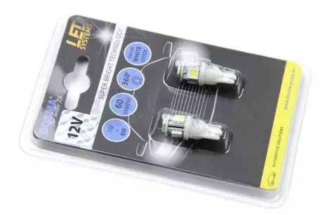 Автолампа T10 LED 12V 4XSMD 5050 LED WHITE (2 шт) Bosma 4168