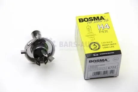 Автолампа H4 12V 60/55W P43T LONG LIFE HEAVY DUTY Bosma 6722