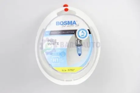 Автолампа H1 PURE WHITE 12V 55W P14,5S Упаковка 2шт Bosma 8900